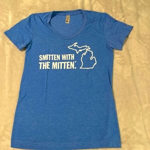 Womens, small, Michigan Awesome, “smitten with the mitten” tshirt